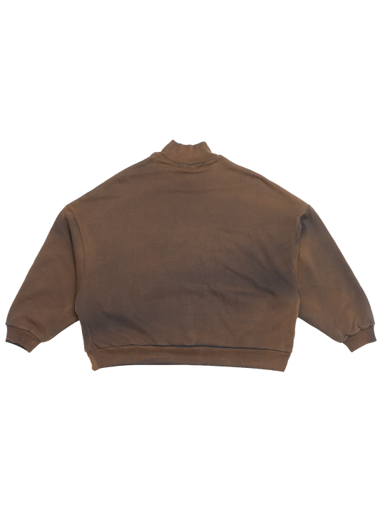 WAFFLE LINED BOMBER MOCK NECK