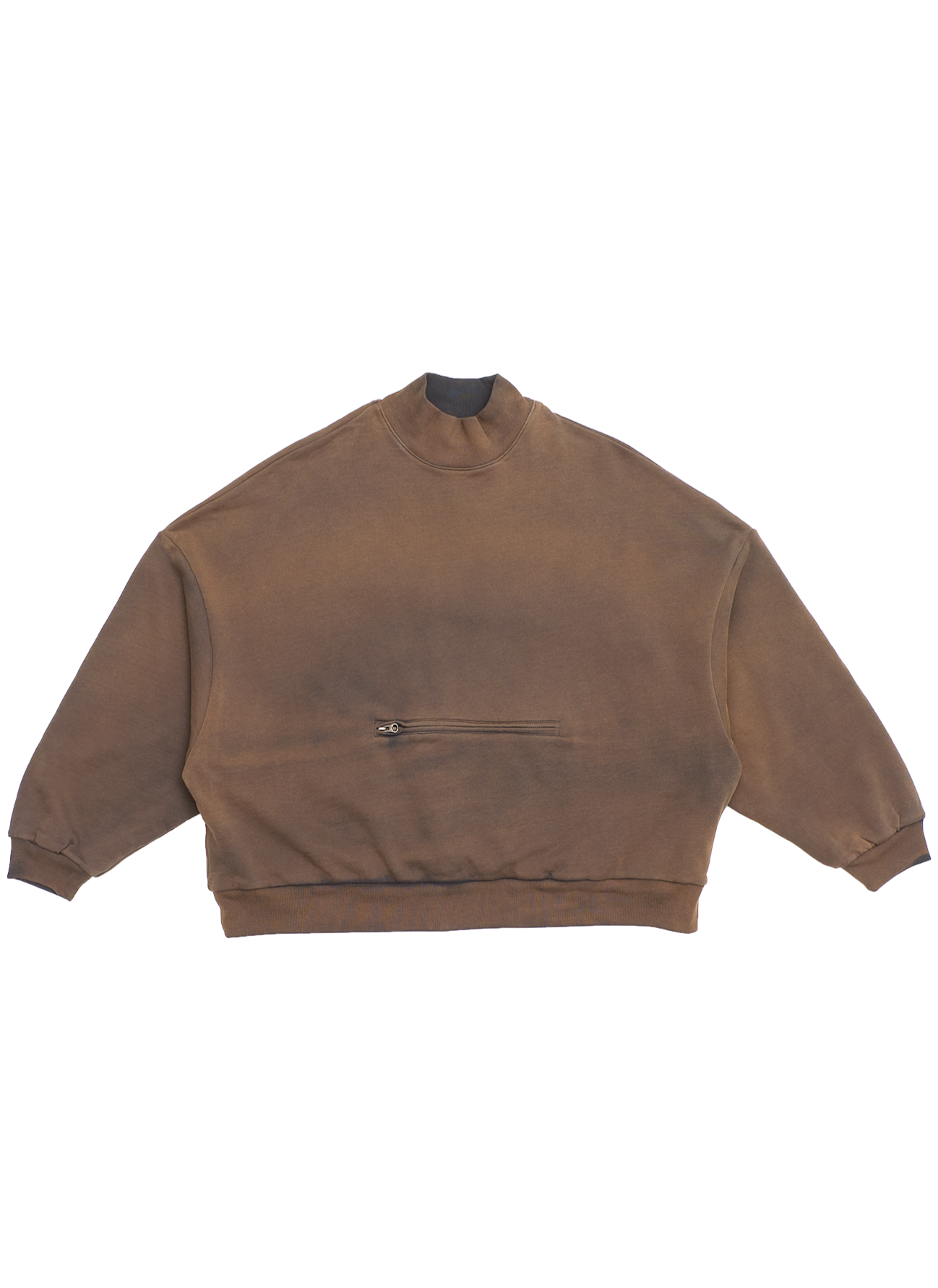 WAFFLE LINED BOMBER MOCK NECK