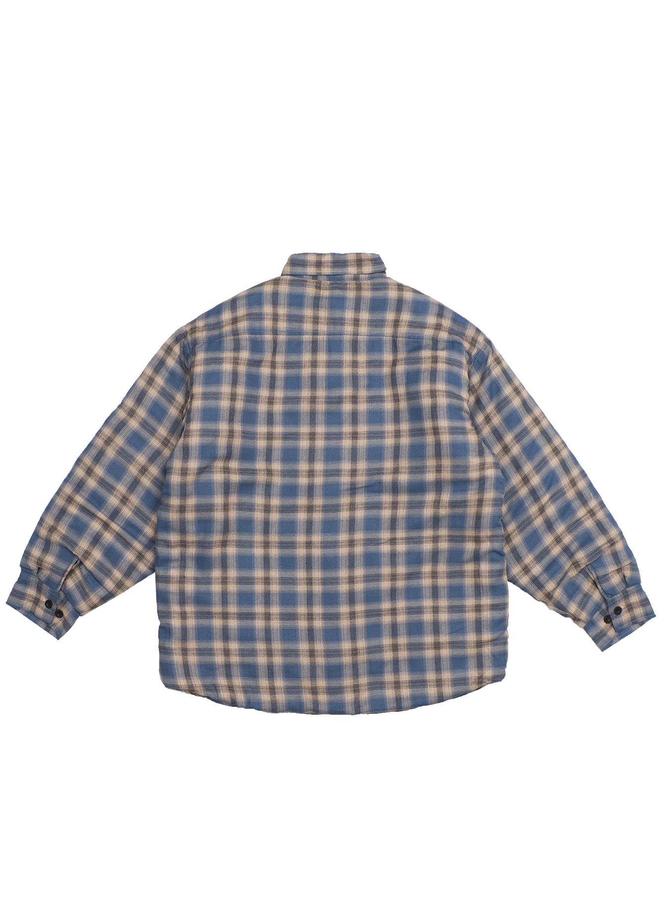 PLAID FLANNEL QUILTED SHIRT JACKET