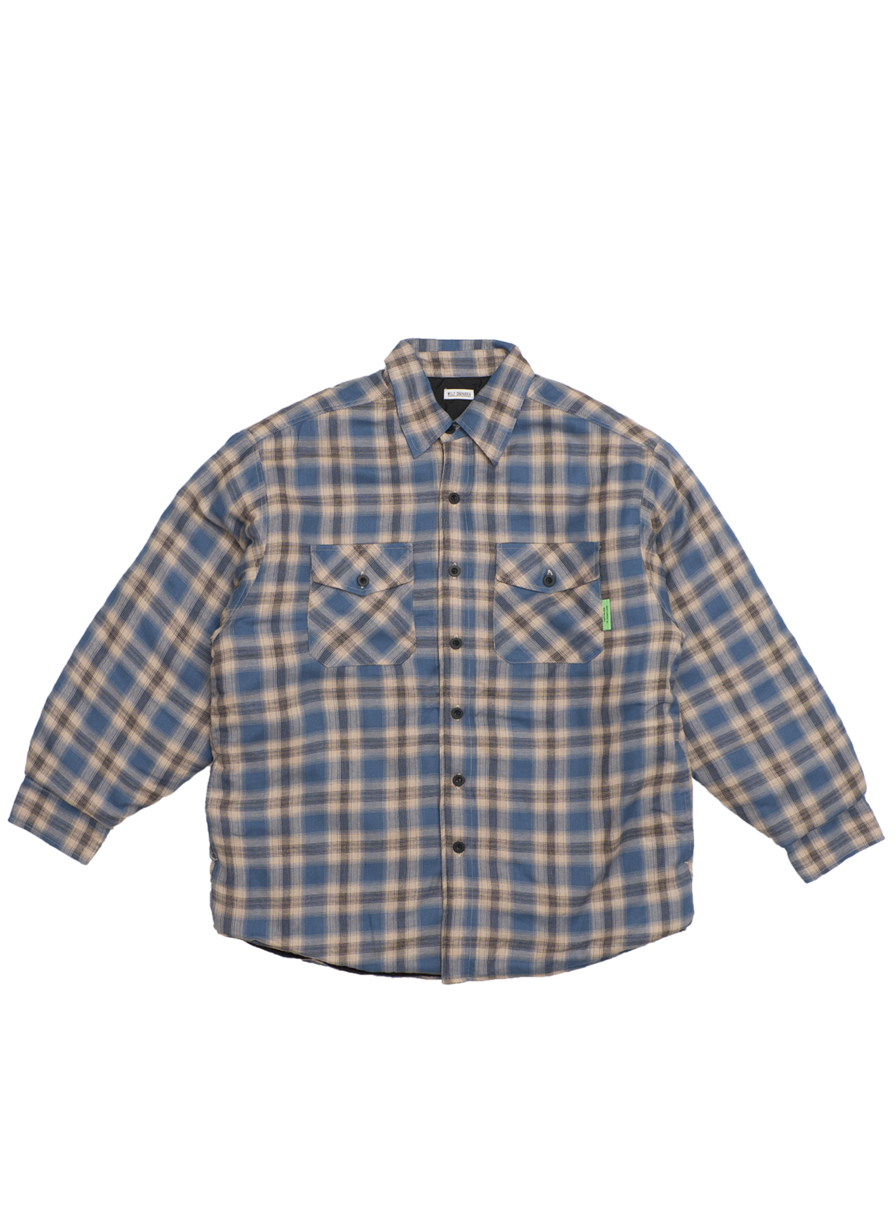 PLAID FLANNEL QUILTED SHIRT JACKET