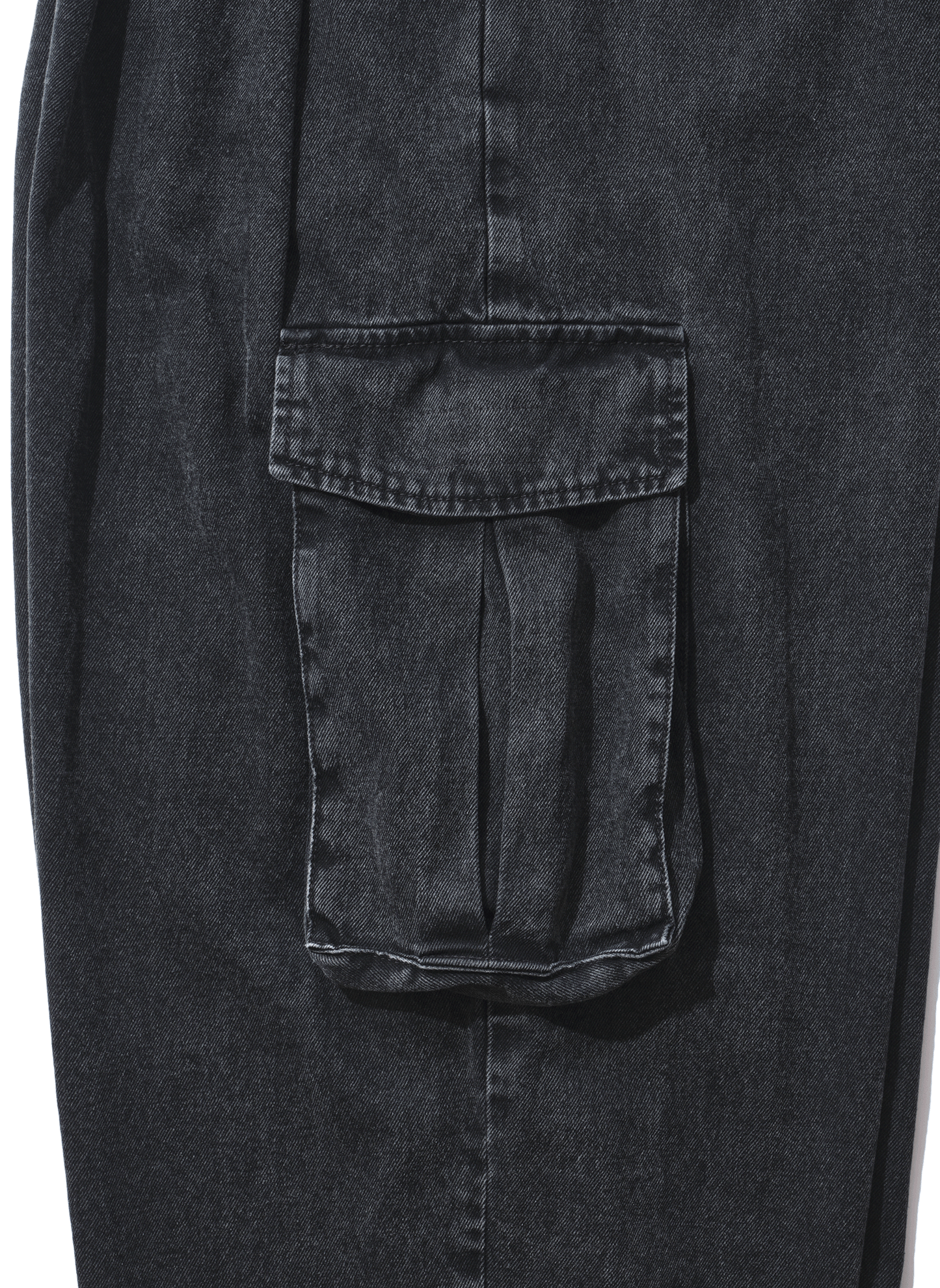 DENIM CARGO POCKET PANTS