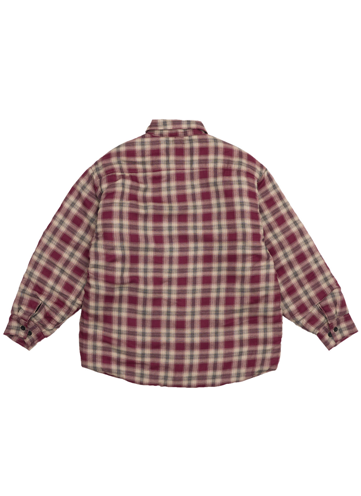 PLAID FLANNEL QUILTED SHIRT JACKET