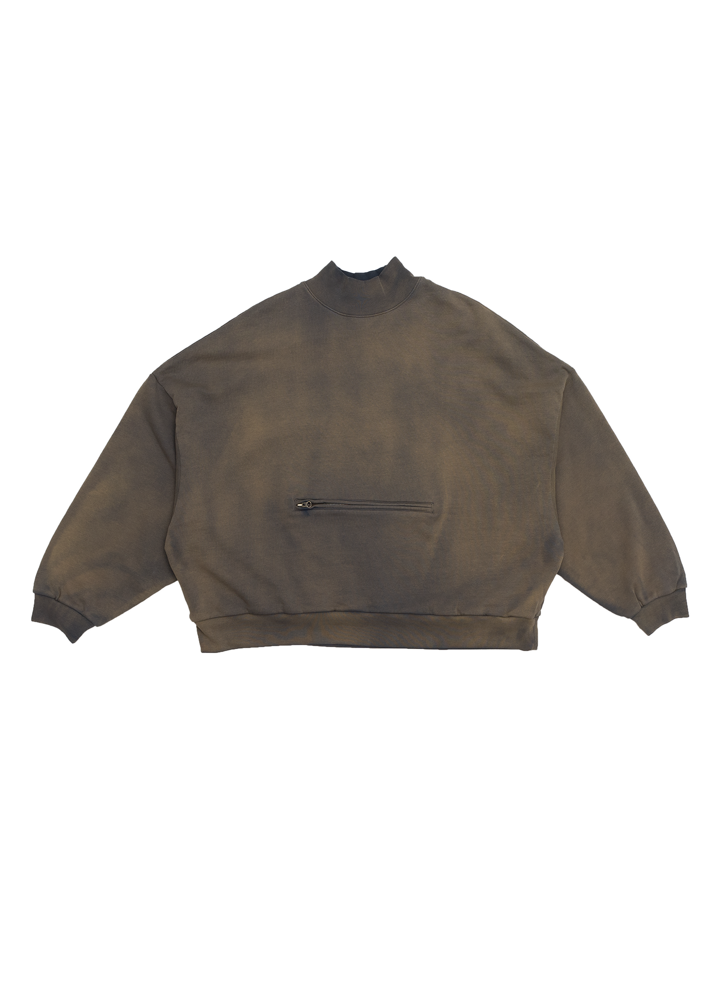 WAFFLE LINED BOMBER MOCK NECK